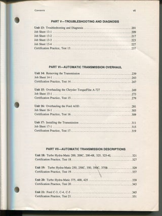 Automatic Transmissions; South-Western Auto Tech Series