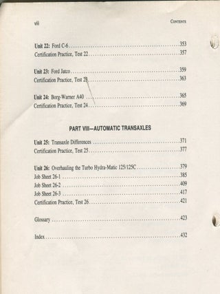Automatic Transmissions; South-Western Auto Tech Series