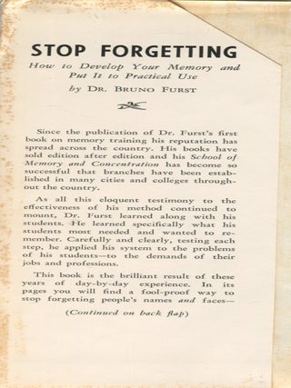 Stop Forgetting; how to develop your memory and put it to practical use