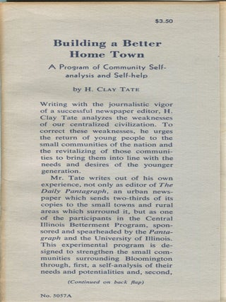 Building a Better Home Town; a program of community self-analysis and self-help