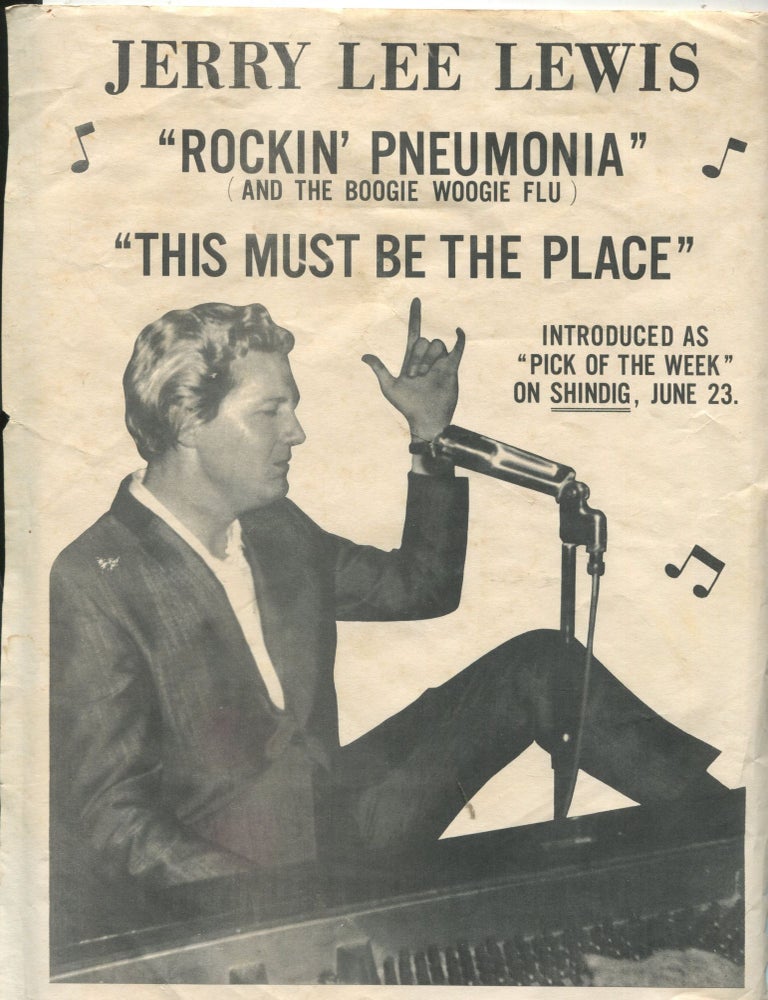 Item #10932 Rockin' Pneumonia and the Boogie Woogie Flu; This Must Be the Place. Jerry Lee Lewis.