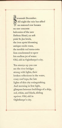 Poem on a Fragment of a Love Letter Found in a Savannah Cemetery 1974