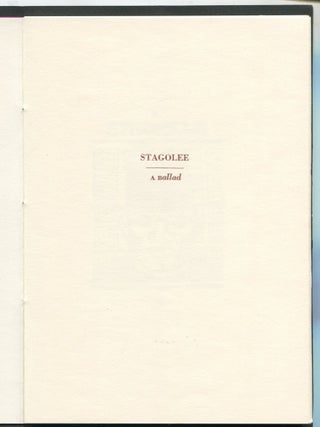 Stagolee; a ballad