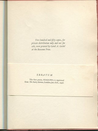 Shadows; and other poems