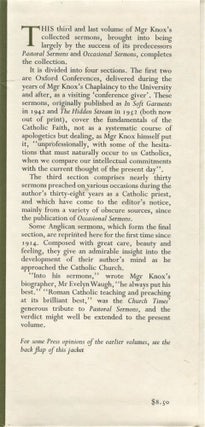 University Sermons of Ronald A. Knox; together with sermons preached on various occasions