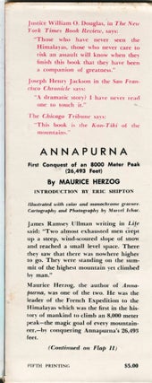 Annapurna; first conquest of an 8000-meter peak