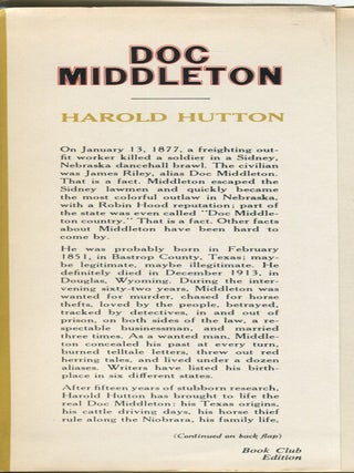 Doc Middleton; life and legends of the notorious Plains outlaw