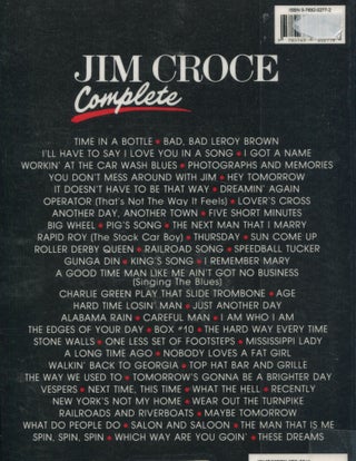 Jim Croce Complete; voice/piano/guitar