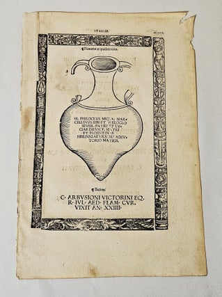 Item #11870 Leaf from Inscriptiones Sacrosanctae. Peter Apian