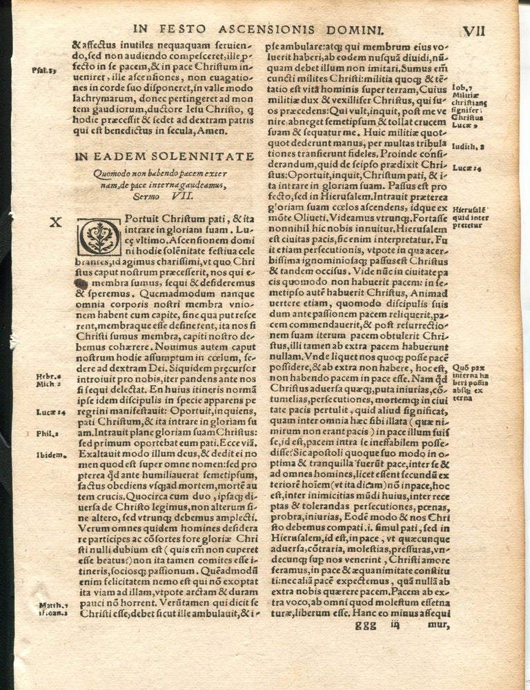 Item #11871 Leaf from Conciones Paraeneticae. John Justus.