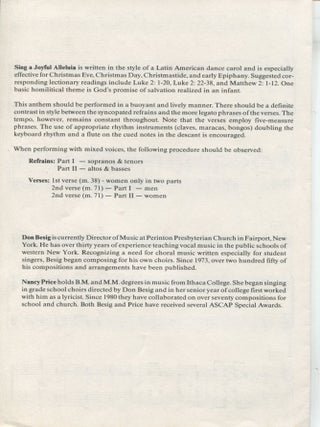 Sing a Joyful Alleluia; level two; 2 part any combination, accompanied with optional C instrument