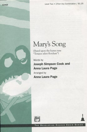Item #11955 Mary's Song; for two-part any combination voices, accompanied, with optional...