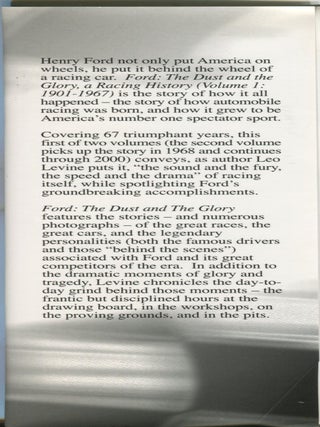 Ford: The Dust and the Glory; Volume 1: a racing history (1901-1967)