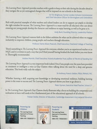 The Learning Power Approach; teaching learners to teach themselves