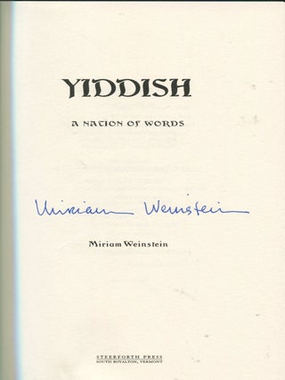 Yiddish; a nation of words