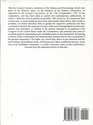 The Debates in the Several State Conventions on the Adoption of the Federal Constitution, Volume 5