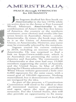 Ameristralia; peace through strength for humanity