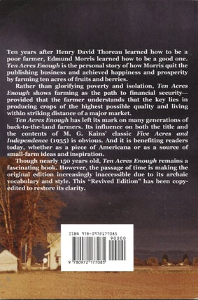 Ten Acres Enough; small-farm self-sufficiency through high-quality produce. A back-to-the-land adventure from 1864