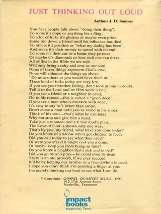 J. D. Sumner; gospel music is my life