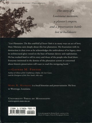 Lost Plantation; the rise and fall of Seven Oaks