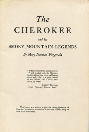 The Cherokee; and his Smoky Mountain legends