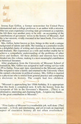 First Ladies of Missouri; their homes and their families
