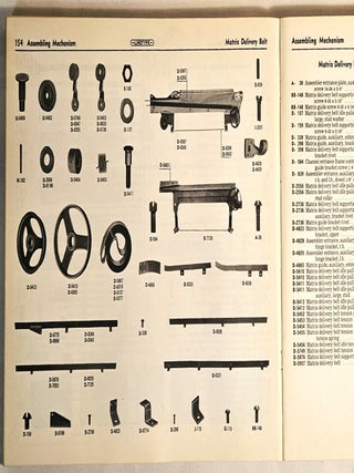 Assembling and Distributing Mechanisms Parts Catalog No. 57; for Blue Streak Linotypes models 33, 34, 35, 36