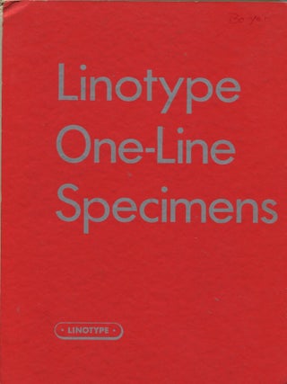 Item #14665 Linotype One-Line Specimens