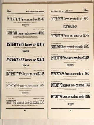 Intertype Faces One-Line Specimens; arranged by point size book number six