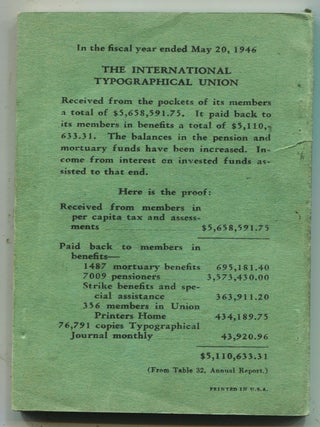 Constitution, By-Laws, General Laws and Convention Laws of the International Typographical Union and the Union Printers Home