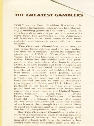 The Greatest Gamblers; the epic of American oil exploration