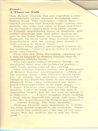 Frost; a time to talk conversations & indiscretions recorded by Robert Francis