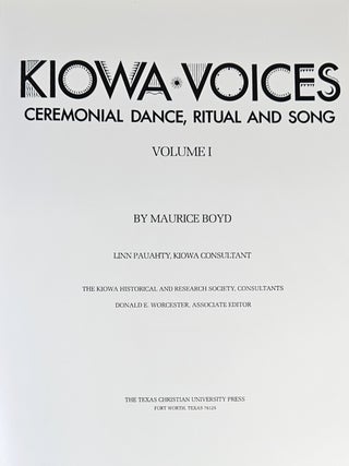 Kiowa Voices; ceremonial dance, ritual and songs volume 1