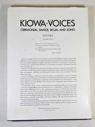 Kiowa Voices; ceremonial dance, ritual and songs volume 1
