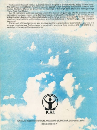 Kundalini Meditation Manual for Intermediate Students