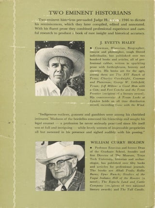 The Flamboyant Judge: James D. Hamlin; a biography as told to J. Evetts Haley and Wm. Curry Holden