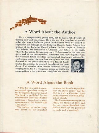 A City Set on a Hill; a history of the Evangelical Lutheran Synod (Norwegian Synod) 1918-1968