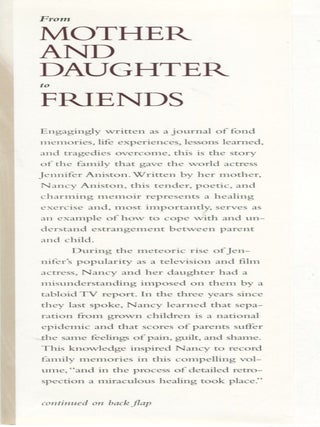 From Mother and Daughter to Friends; a memoir