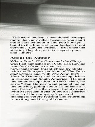 Ford: The Dust and the Glory; a racing history volume 1 (1901-1967)