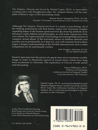 The Vampire, Dracula and Incest; the vampire myth, Stoker's Dracula and psychotherapy of vampiric sexual abuse