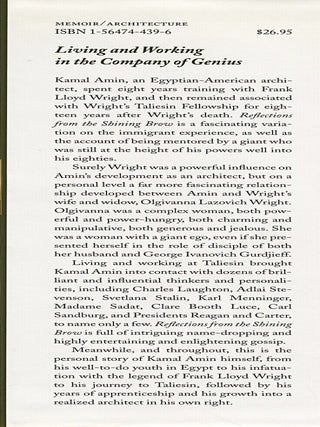 Reflections from the Shining Brow; my years with Frank Lloyd Wright and Olgivanna Lazovich