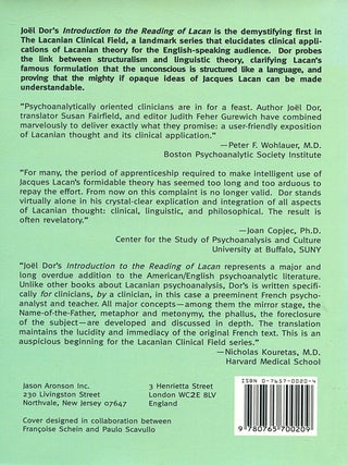 Introduction to the Reading of Lacan; the unconscious structured like a language