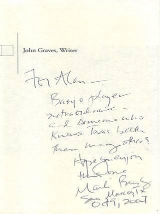 John Graves, Writer