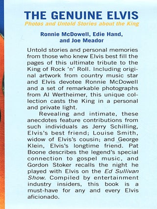 The Genuine Elvis; photos and untold stories about the King