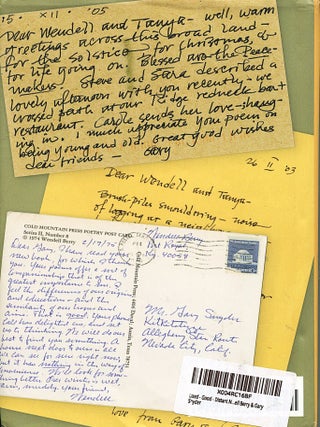 Distant Neighbors; the selected letters of Wendell Berry and Gary Snyder