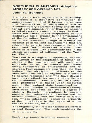 Northern Plainsmen; adaptive strategy and agrarian life