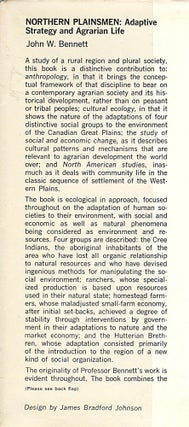 Northern Plainsmen; adaptive strategy and agrarian life