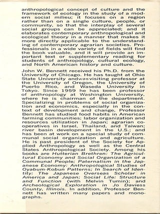 Northern Plainsmen; adaptive strategy and agrarian life
