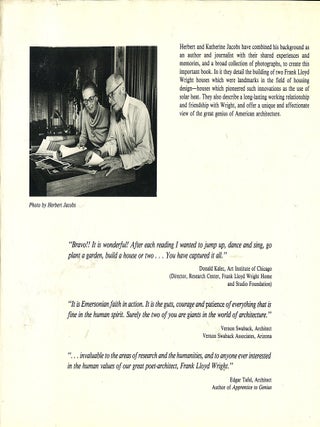 Building with Frank Lloyd Wright; an illustrated memoir