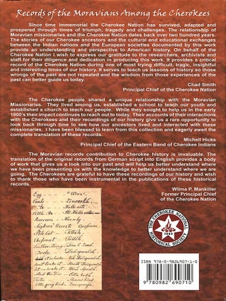 Records of the Moravians Among the Cherokees Volume 2 1802-1805; beginnings of the mission and establishment of the school
